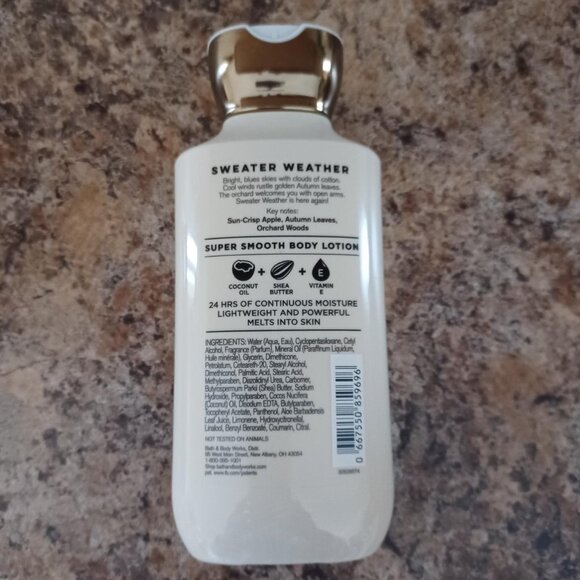 Bath & Body Works Sweater Weather Body Lotion, New - Picture 2 of 2